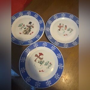 Snowman dinner plates